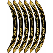 PINAXAR Motosiklet Jant Şeridi Sticker Honda Dio 3D Parlak Dekoratif Set