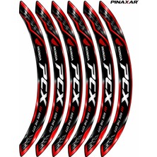 PINAXAR 3D Jant Sticker Motosiklet Jant Aksesuarı Honda Pcx Dekoratif Şerit 12'li