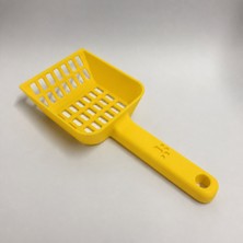 Store 3D Baskı Kedi Kumu Küreği - Geniş Hazneli Eleme Küreği-Sarı