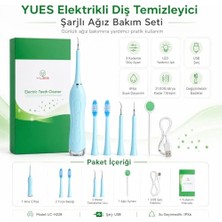 Orevio Şarjlı Diş Taşı ve Leke Temizleme Cihazı, 3 Kademeli Titreşim, Değiştirilebilir Başlıklar, Ipx6 Suya Dayanıklı, USB Şarjlı Ağız Bakım Seti