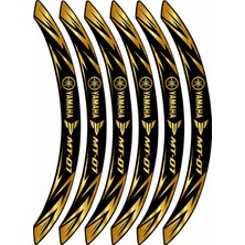 PINAXAR Motosiklet Jant Şeridi Sticker 3D Yamaha MT07 Grafik Desenli Parlak Set