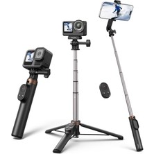 Orevio Gopro HERO11/12/13, Osmo Action 4/5/6 ve Cep Telefonları Için Uzaktan Kumandalı Selfie Çubuğu