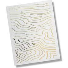 Orevio Parlak Gold Şerit Tırnak Sticker, Şerit Tırnak Etiketi Nail Art 1329