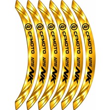 PINAXAR Motosiklet Jant Şeridi 3D Sticker Seti 12 Cfmoto 125 Nk Parça Sportif Tasarım