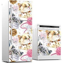 Orevio Sticker Kaplama, Pamuk Kedi, Buzdolabı ve Bulaşık Makinası Beyaz Eşya