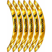 PINAXAR Motosiklet Jant Sticker 3D Jant Şeridi 12'li Honda  Set Parlak Tasarım