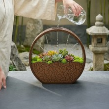 Store 3D Baskı Self-Watering Planter - Kendi Kendini Sulayan Saksı-Kahverengi