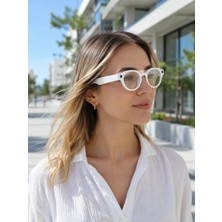 Store Beyaz Kameralı Akıllı Gözlük Yapay Zeka Görüntü Tanıma Bluetooth Müzik Telefon Görüşme Dokunmatik Kontrollü