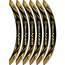 PINAXAR 3D Motosiklet Jant Sticker Seti Yamaha Nmax Parlak Çizgili Jant Şeridi