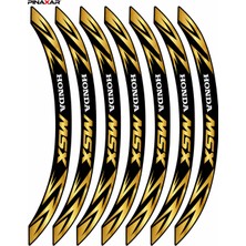 PINAXAR Motosiklet Jant Şeridi 3D Sticker Honda Msx Parlak Yarış Desenli Set