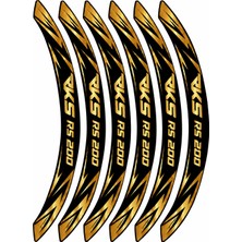 PINAXAR 3D Motosiklet Jant Şeridi Rks Rs 200 Parlak Sticker Sportif Grafik Set