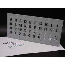 Store 3D Baskı Alfabe, Rakam ve Cetvel Şablonu - Yazı Çizim Kalıbı - Gri