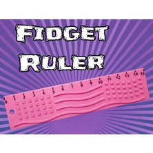 Store 3D Baskı Dokunsal Fidget Cetveli - Kabartmalı Stres ve Odaklanma Oyuncağı - Pembe