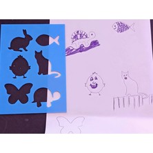 Store 3D Baskı Hayvan Figürleri Çizim Şablonu - Çoklu Desen Kalıbı - Mavi