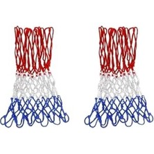 Orevio Basketbol Filesi Çift Kırmızı Mavi Beyaz Polyester 4 Mm; Standart, CLF-1033, Kırmızı Mavi Beyaz