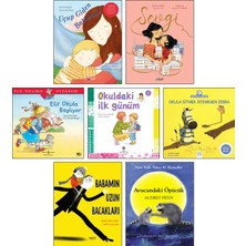 İlksatır Yayınevi Uçup Giden Battaniye + Sevgi + Elif Okula Başlıyor + Okuldaki Ilk Günüm + Okula Gitmek Istemeyen Zebra + Babamın Uzun Bacakları + Avucundaki Öpücük / 7li Okula Başlama Hazırlık Okul Ayrılık Kaygısı
