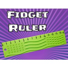 Store 3D Baskı Dokunsal Fidget Cetveli - Kabartmalı Stres ve Odaklanma Oyuncağı - Yeşil