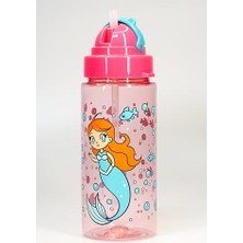 Orevio Çocuk Su Matarası, Tritan Pipetli Su Şişesi, Boyun Askılı, Bpa'sız, 500 Ml, Pembe, T0107