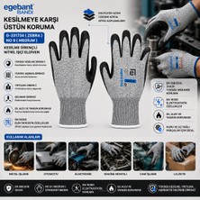 Store 10 Adet Zebra No 9 Medium Kesilme Dirençli Nitril Işçi Eldiven Bandı