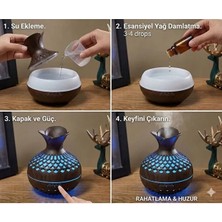 Store Premium Ahşap Desenli Ultrasonik Aromaterapi Difüzör & Hava Nemlendirici