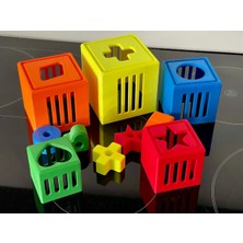 Store 3D Baskı Kafesli Şekil Kutuları Iç Içe Geçme Seti - Renkli Şekil Sıralama ve Yığma Kutuları, Boyut/şekil Öğretim Materyali