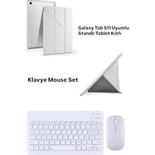 Orevio Samsung Galaxy Tab S11 11INÇ 2025 ile Uyumlu Kılıf, Kalem, Bluetooth Klavye ve Mouse Seti, Standlı X736 X730, Gri
