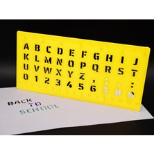 Store 3D Baskı Alfabe, Rakam ve Cetvel Şablonu - Yazı Çizim Kalıbı - Sarı