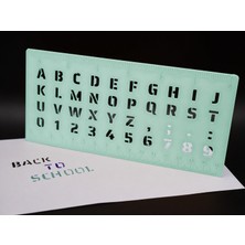 Store 3D Baskı Alfabe, Rakam ve Cetvel Şablonu - Yazı Çizim Kalıbı - Mint
