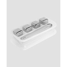 Store Paslanmaz Çelik Metal Buz Küpü Seti Sulandırmadan Soğutma ve Klips Dahil