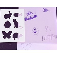 Store 3D Baskı Hayvan Figürleri Çizim Şablonu - Çoklu Desen Kalıbı - Beyaz