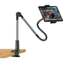 Orevio Tablet ve Telefon Tutucu Masa Kıskaçlı Stand, 360° Döner Ayarlanabilir Metal Gövde, 4.7-12.9 Inç Uyumlu, Uzun Kollu Masa Standı, L350