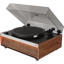 Orevio Dahili Bluetooth Hoparlörlü Işıklı Retro Pikap Plakçalar Aux Rca Çıkışlı All-In-One, Ceviz