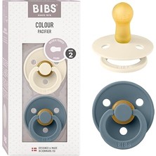Orevio Doğal Kauçuk Bebek Emziği, Bpa Içermez, 2'li Set, 6+ Ay, Fildişi/benzin