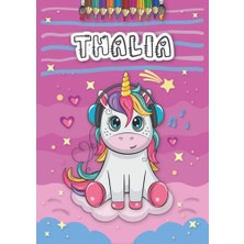 Orevio Thalia: Personalized Coloring Book For, Theme: Unicorn, Birthday Gift Girl, Daughter..., 25 Designs With Name, Large Size A4 (Ca. 8.5 x 11 Inches), Ages: 4-8