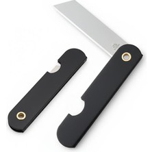 Store PM-28647 Tekli Katlanır Falçata Maket Bıçağı Büyük Paslanmaz Çelik Siyah
