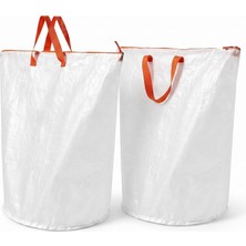 Store 2 Adet Pärkla Çamaşır Torbası, Beyaz, 70 Lt