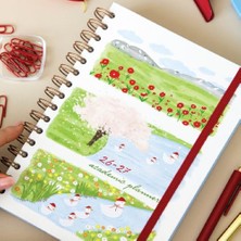 Orevio Manzara Tasarımlı A5 Spiralli Ajanda, 2026-2027 Akademik Haftalık Planlayıcı, 16 Aylık