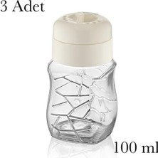 Store 3 Adet 100 ml Tuzluk Biberlik Cam Baharatlık Bpa Içermez Ev Ofis Lokanta Cafe Kırık Beyaz