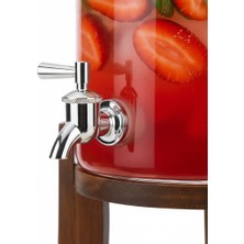 Store Amberhaus Akasya Ahşap Standlı Musluklu Cam Sebil - Soğuk Içecek Dispenseri ve Limonata Sürahisi - Parti ve Sunum Için Şerbetlik - 3 ve 5 Litre Seçenekli (Akasya, Ahşap Kapaklı, 3 Litre)