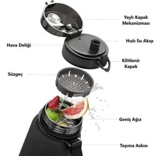 Store Uzspace 700ML Silikon Gövdeli Detoks Aparatlı Tritan Su Matarası