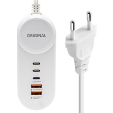 Store PM-20659 15 Watt 2 Type-C + 2 Usb-A Şarj + Pd Lightning Adaptör