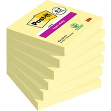 Orevio Super Sticky Notes Kanarya Sarısı; 6 Bloklu Paket, Blok Başına 90 Yaprak, 76 mm x 76 Mm, Renk: Sarı, Notlar, Yapılacaklar Listeleri ve Hatıralar Için Ekstra Güçlü Yapışkan Not Kağıdı