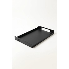 Store Metal Çay Tepsisi Siyah Sunum Tepsisi Servis Tepsisi Dikdörtgen Dekoratif Tepsi Kahve Çay Servis Tepsisi Mutfak Banyo Organizer Tepsi