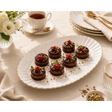 Store Oval Porselen Tabak Seti, Altın Kenarlı, Krem Rengi, 2'li Salata Meze Tabağı Sofra Şık Sunum Servis Kahvaltılık Atıştırmalık Çerez Seramik Ince Altın Detaylı 32X13