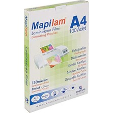 Orevio Mapilam 150 Micron A4 Laminasyon Filmi; Şeffaf, 216 x 303 mm