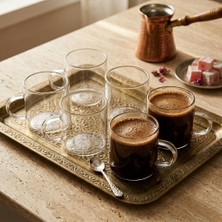 Store 6'lı Borosilikat Cam Mini Kupa Seti - 130 ml Tek Cidarlı, Altlıksız Türk Kahvesi ve Espresso Fincanı Takımı