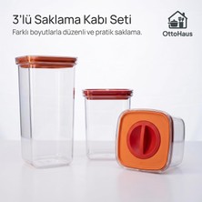 Store 3’lü Tam Vakumlu Sızdırmaz Saklama Kabı Seti, 500ML-1100ML-1700ML, Şeffaf Gıda ve Sıvı Saklama Kabı