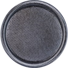 Store Osmanlı Tarzı Yuvarlak Dövme Metal Servis Tepsisi – 30 Cm, 357 G, 5 Renk Seçeneği (Antik Siyah)
