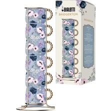 Store Bridgerton 6'lı Istiflenebilir Bardak Seti, Porselen, Bulaşık Makinesinde Yıkanmaz, Mikrodalgada Kullanılmaz, 60 ml