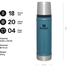 Store Classic Legendary Vakumlu Termos 0.60 Litre - Mavi (Hammertone Lake) | Paslanmaz Çelik